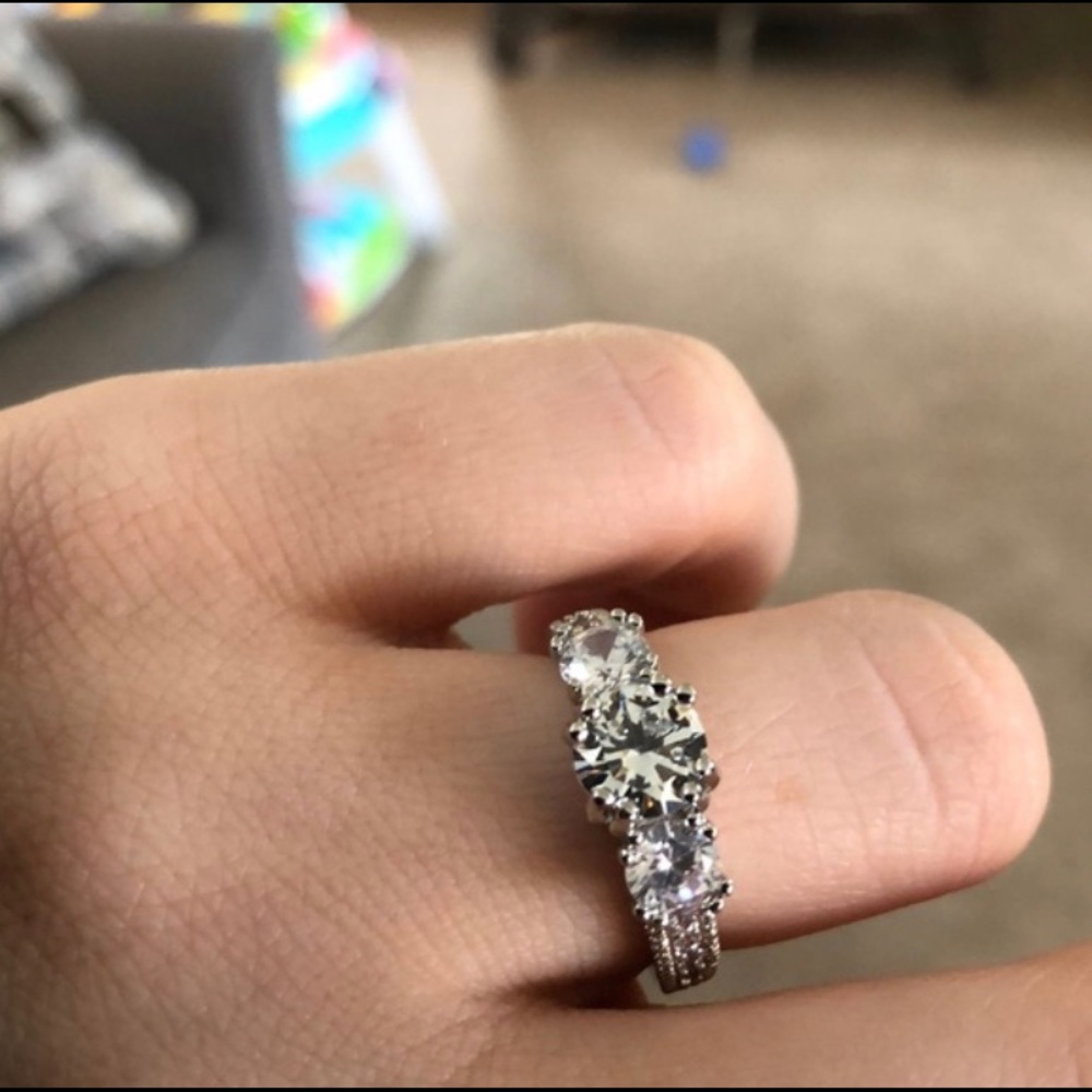 10k white gold sapphire ring nwt size 8